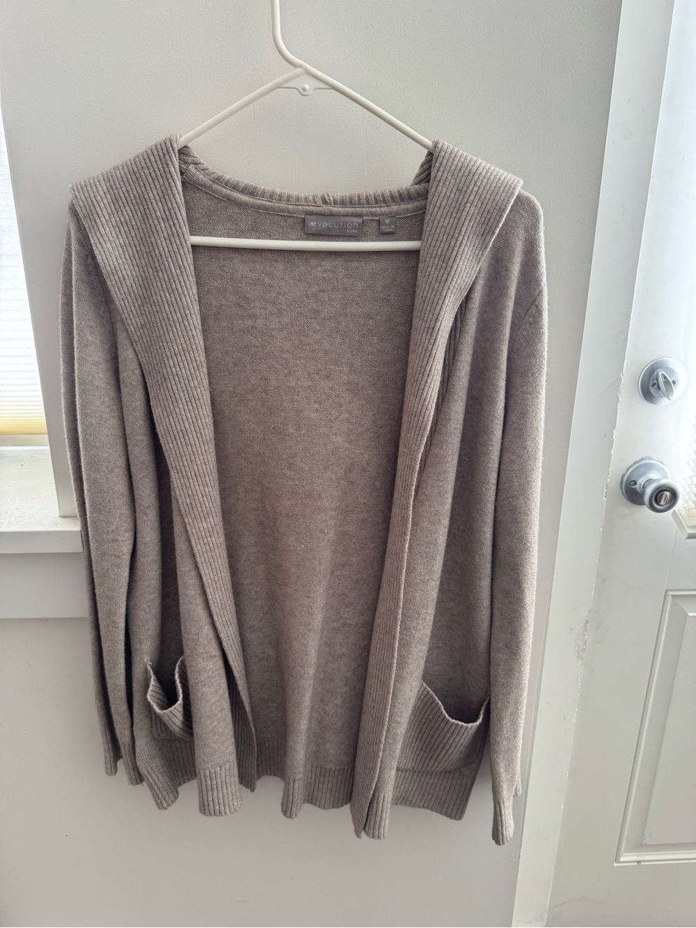 Evolution Taupe Hooded Open-Front Cardigan